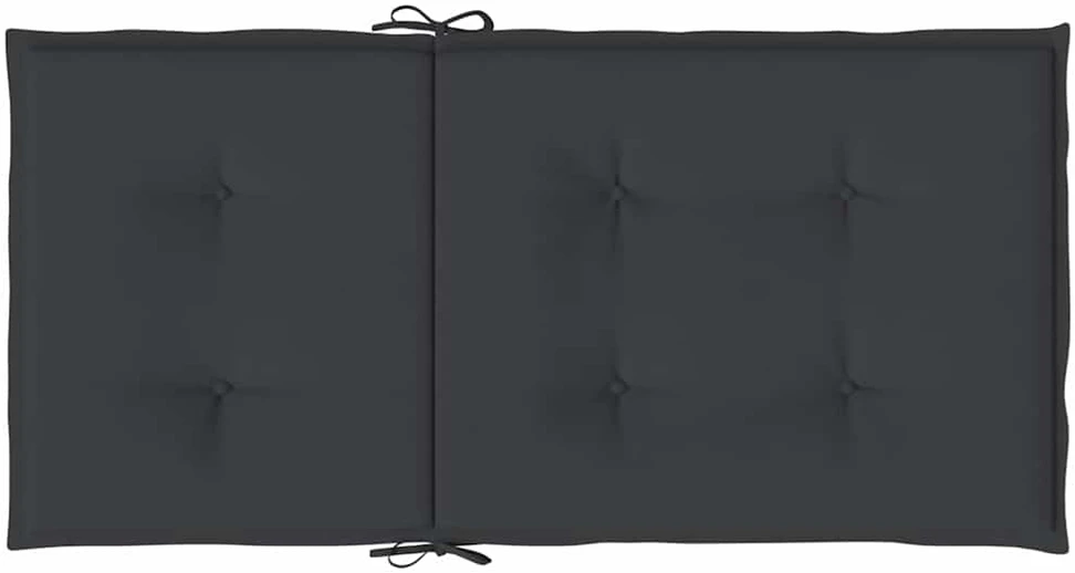 Sodo kėdės pagalvėlės, 2vnt., juodos, 100x50x3cm, audinys