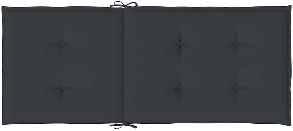 Sodo kėdės pagalvėlės, 2vnt., juodos, 120x50x3cm, audinys