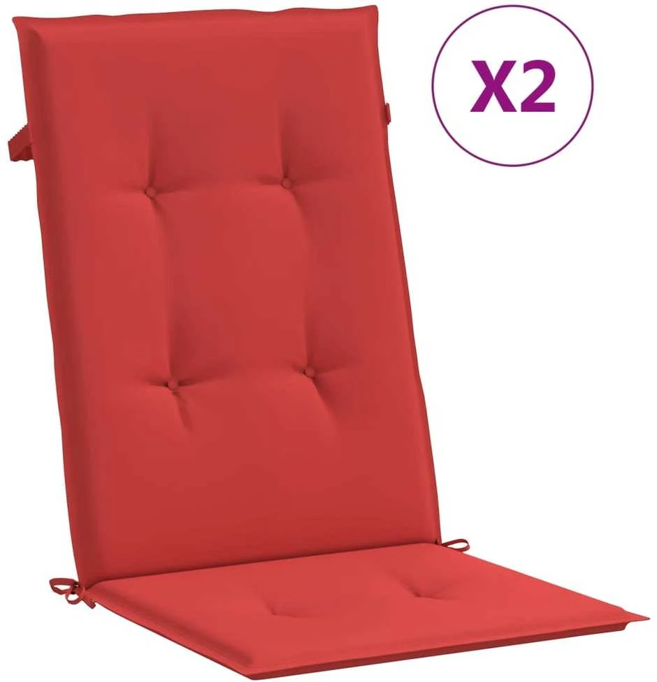 Sodo kėdės pagalvėlės, 2vnt., raudonos, 120x50x3cm, audinys