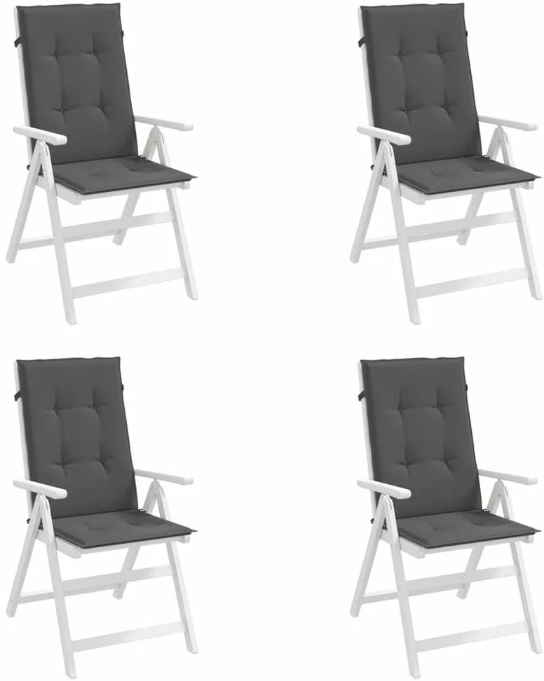 Sodo kėdės pagalvėlės, 4vnt., antracito, 120x50x3cm, audinys