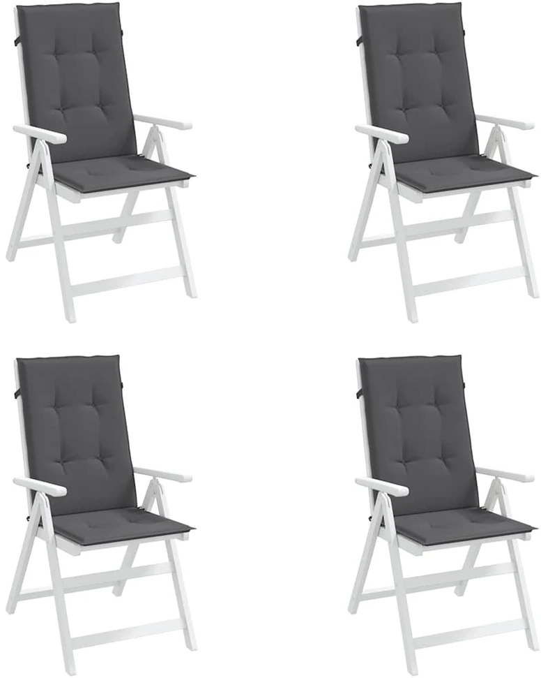 Sodo kėdės pagalvėlės, 4vnt., antracito, 120x50x3cm, audinys