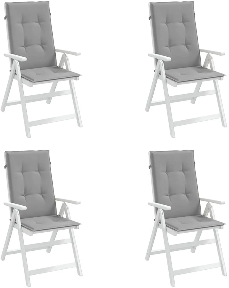 Sodo kėdės pagalvėlės, 4vnt., pilkos, 120x50x3cm, audinys