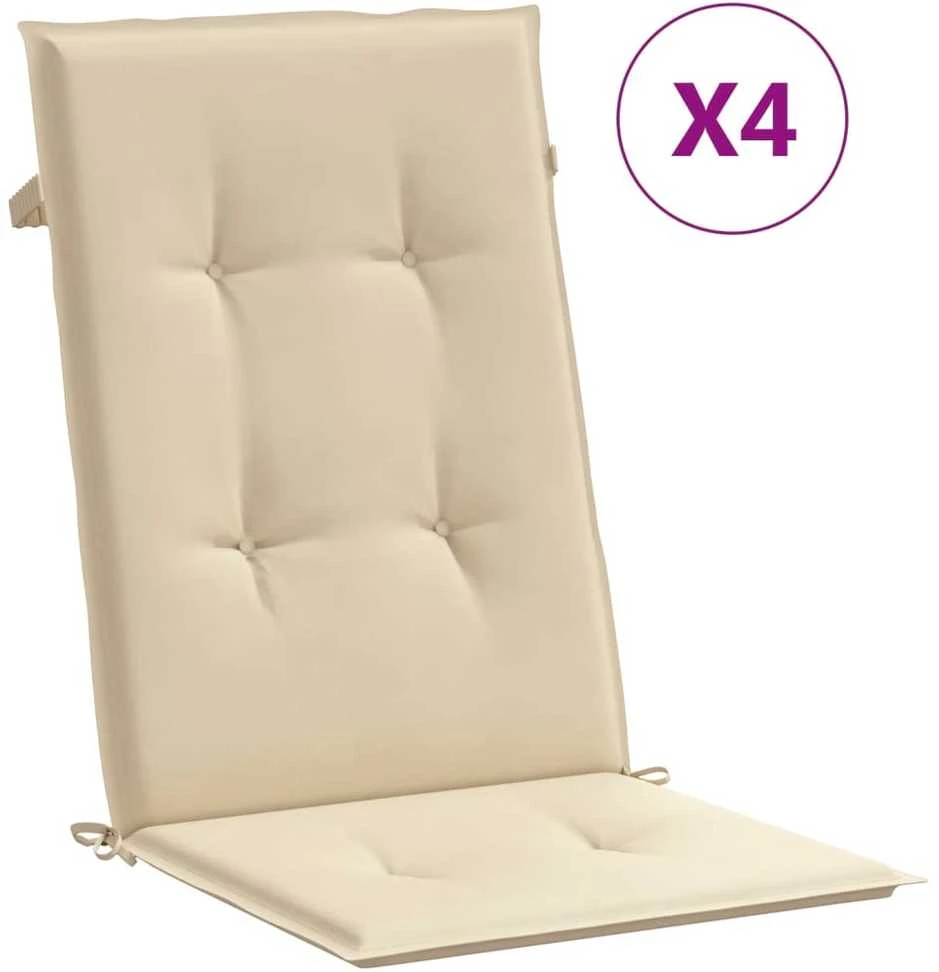 Sodo kėdės pagalvėlės, 4vnt., smėlio, 120x50x3cm, audinys