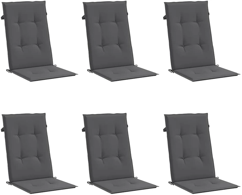 Sodo kėdės pagalvėlės, 6vnt., antracito, 120x50x3cm, audinys