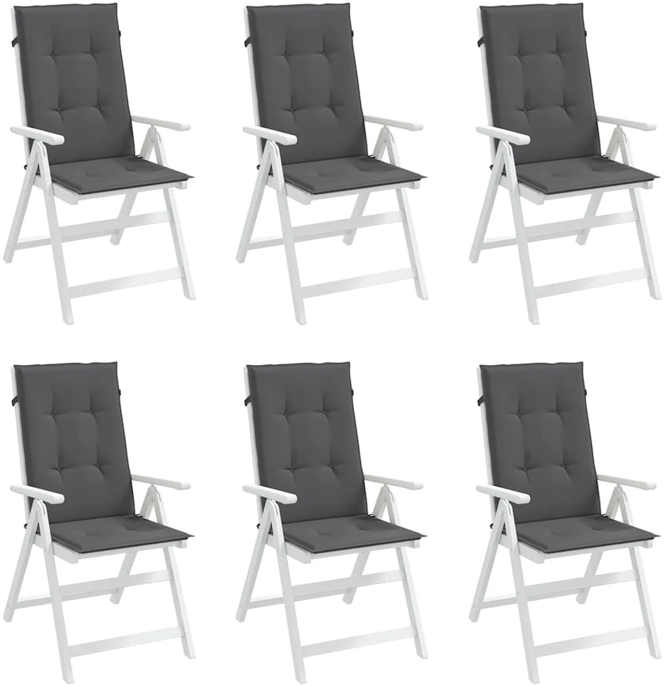 Sodo kėdės pagalvėlės, 6vnt., antracito, 120x50x3cm, audinys