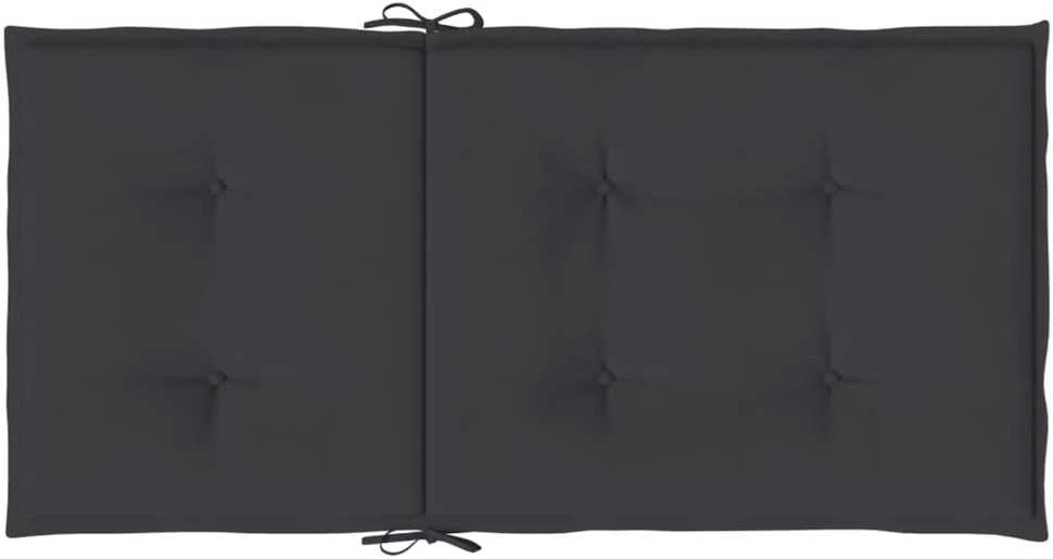 Sodo kėdės pagalvėlės, 6vnt., juodos, 100x50x3cm, audinys