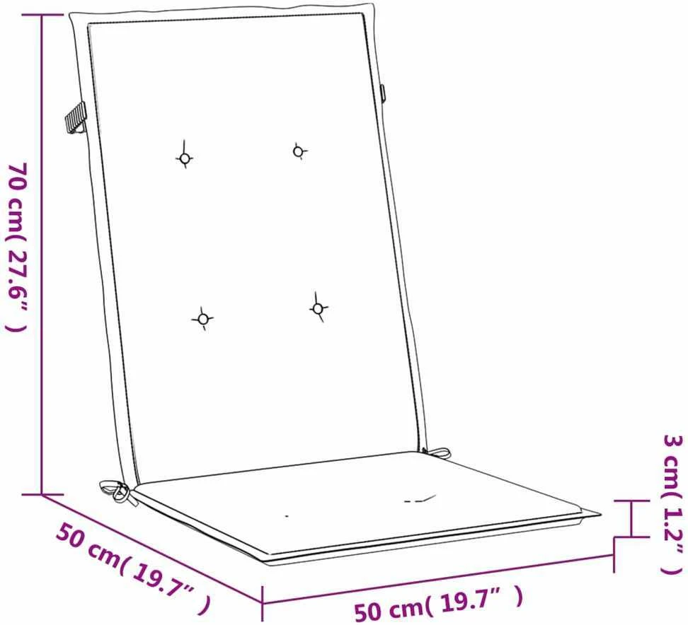 Sodo kėdės pagalvėlės, 6vnt., juodos, 120x50x3cm, audinys