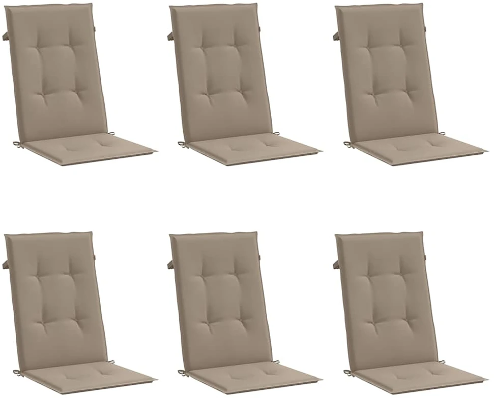 Sodo kėdės pagalvėlės, 6vnt., taupe, 120x50x3cm, audinys