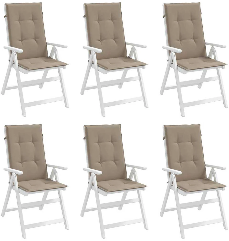 Sodo kėdės pagalvėlės, 6vnt., taupe, 120x50x3cm, audinys
