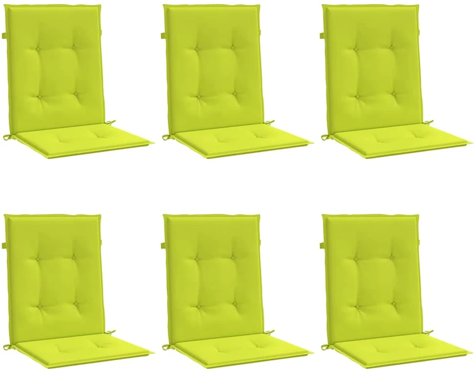 Sodo kėdės pagalvėlės, 6vnt., žalios, 100x50x3cm, audinys