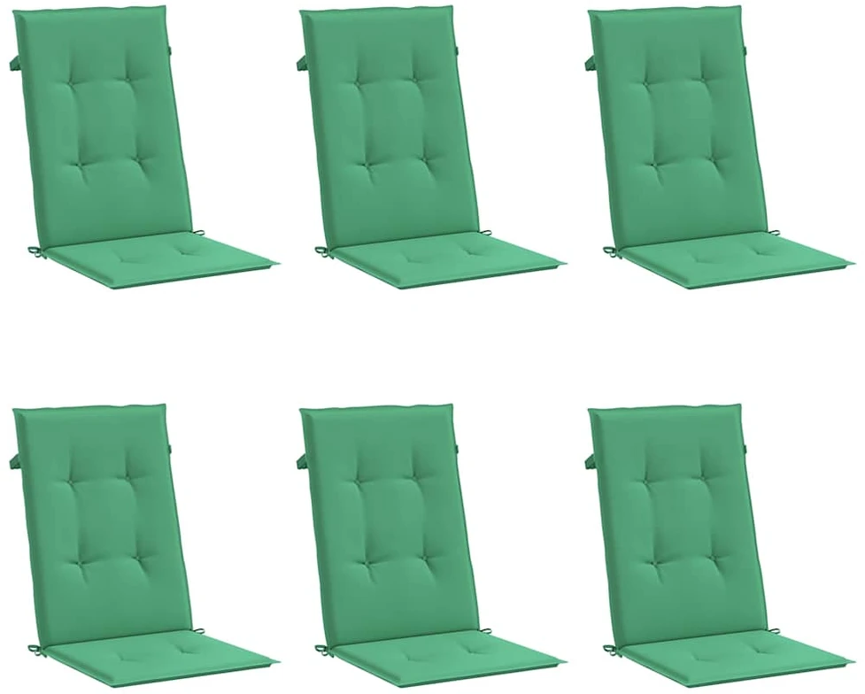 Sodo kėdės pagalvėlės, 6vnt., žalios, 120x50x3cm, audinys