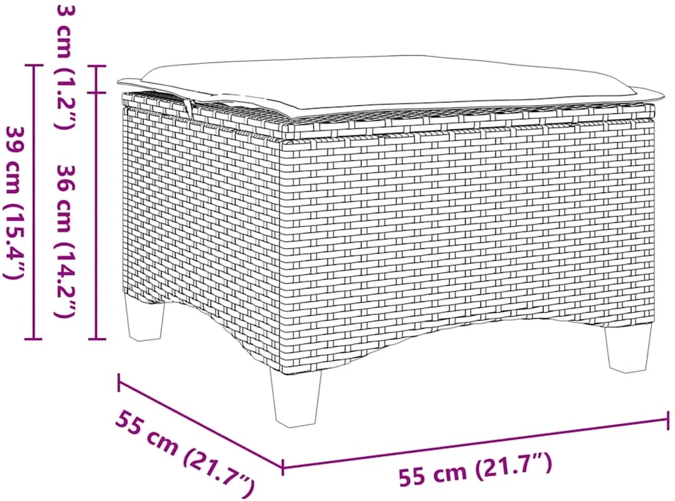 sodo kėdės su pagalvėlėmis 2 vnt Ruda 55x55x36 cm polirotango