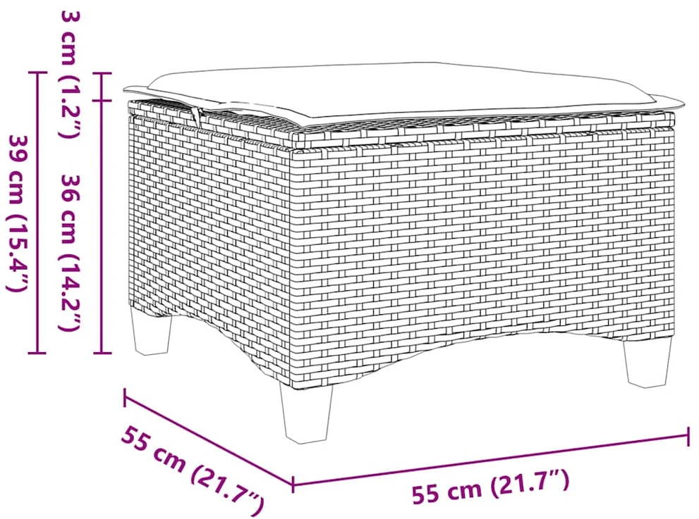 sodo kėdės su pagalvėlėmis 2 vnt Ruda 55x55x36 cm polirotango
