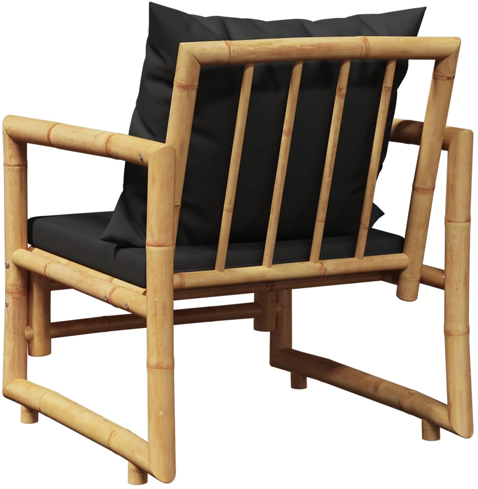 Sodo kėdės su pagalvėlėmis, 2vnt., bambukas
