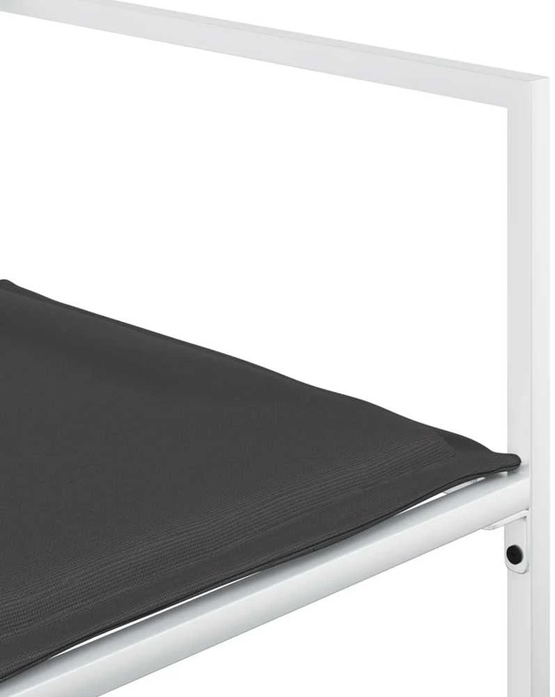 Sodo kėdės su pagalvėlėmis, 4vnt., baltos, plienas/tekstilenas