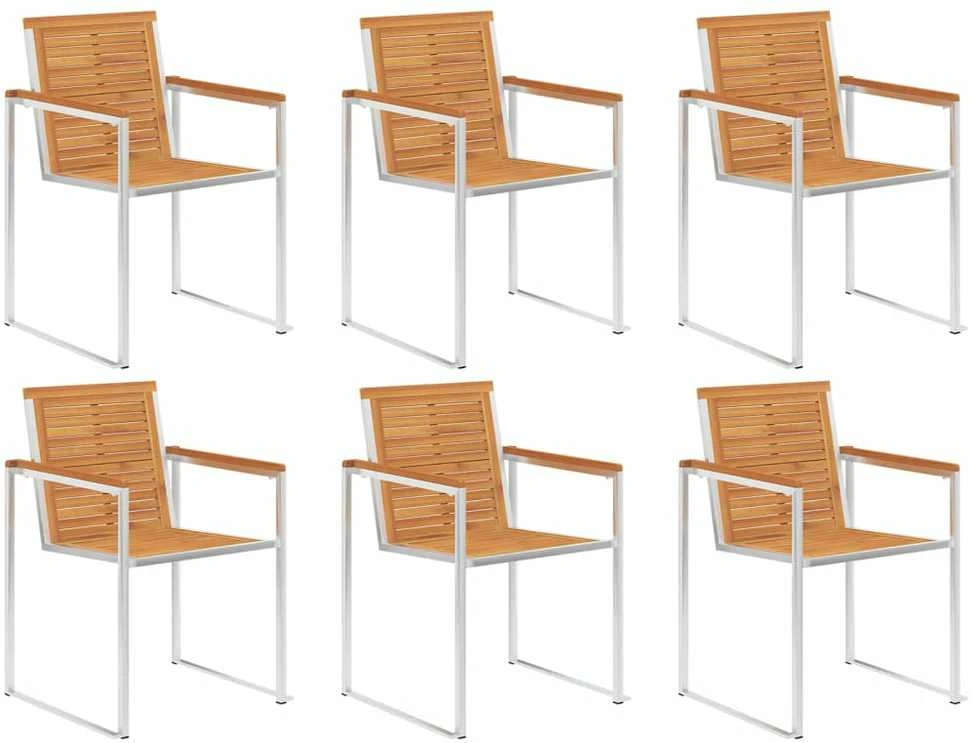 Sodo kėdės su pagalvėlėmis, 6vnt., akacijos medienos masyvas