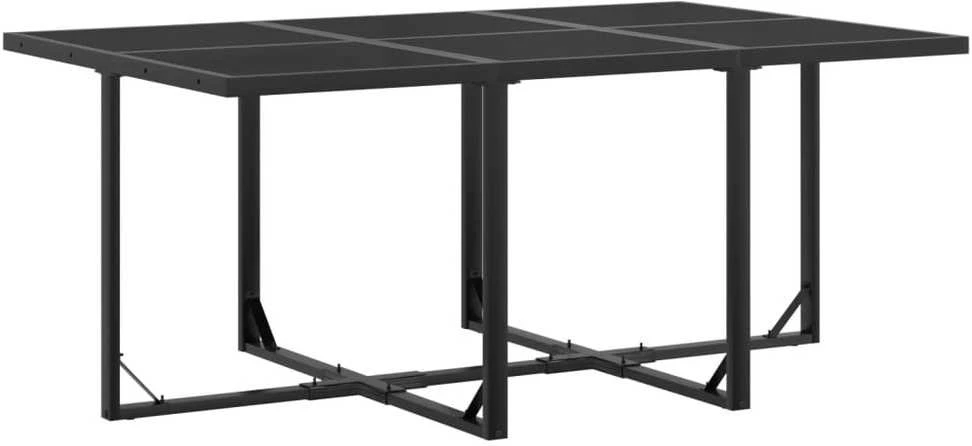 Lauko baldų komplektas Sodo komplektas, 11 dalių, juodas, tekstilenas