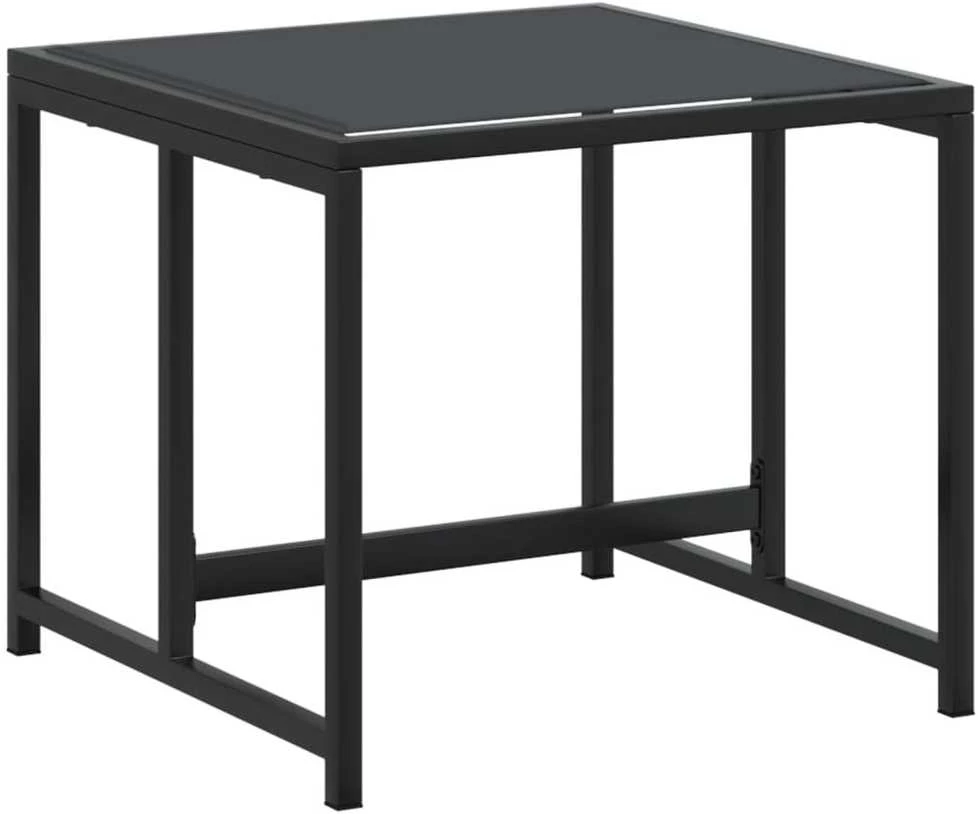 Lauko baldų komplektas Sodo komplektas, 13 dalių, juodas, tekstilenas