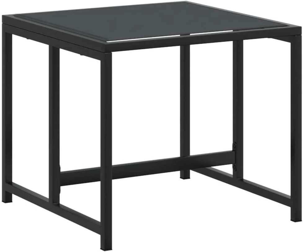 Lauko baldų komplektas Sodo komplektas, 17 dalių, juodas, tekstilenas
