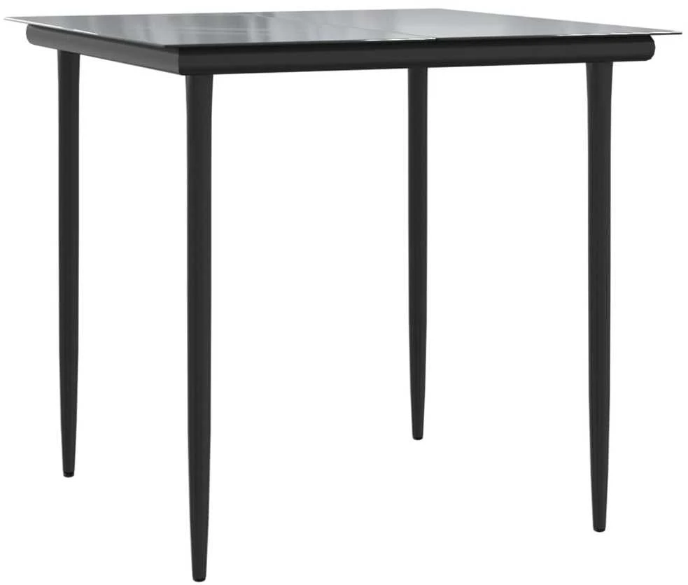 Lauko baldų komplektas Sodo komplektas, 3 dalių, pilkas/juodas, poliratanas/plienas