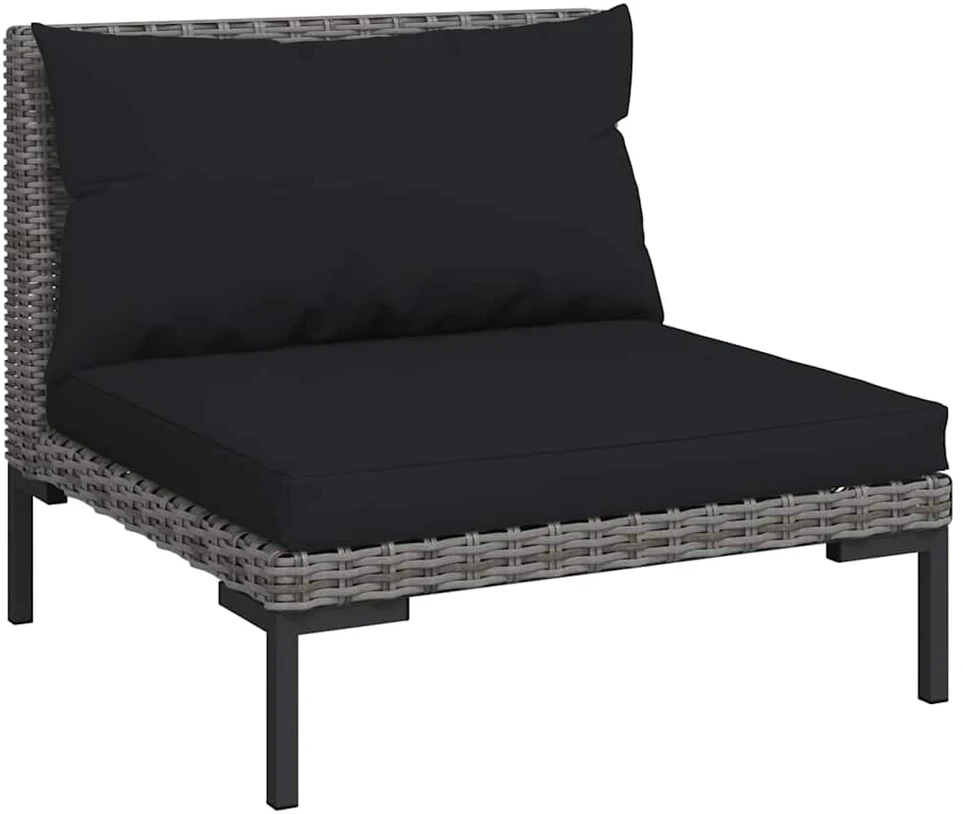 Sodo komplektas, 3 dalių, pilkas, pusapvalis poliratanas
