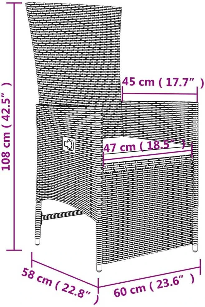 Lauko baldų komplektas Sodo komplektas, 3 dalių, smėlio spalvos, poliratanas/plienas