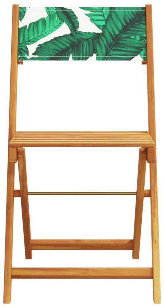 Lauko baldų komplektas Sodo komplektas, 5 dalių, audinys ir mediena, su lapais