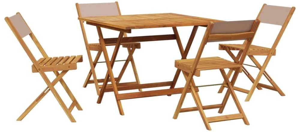 Lauko baldų komplektas Sodo komplektas, 5 dalių, taupe, audinys ir mediena
