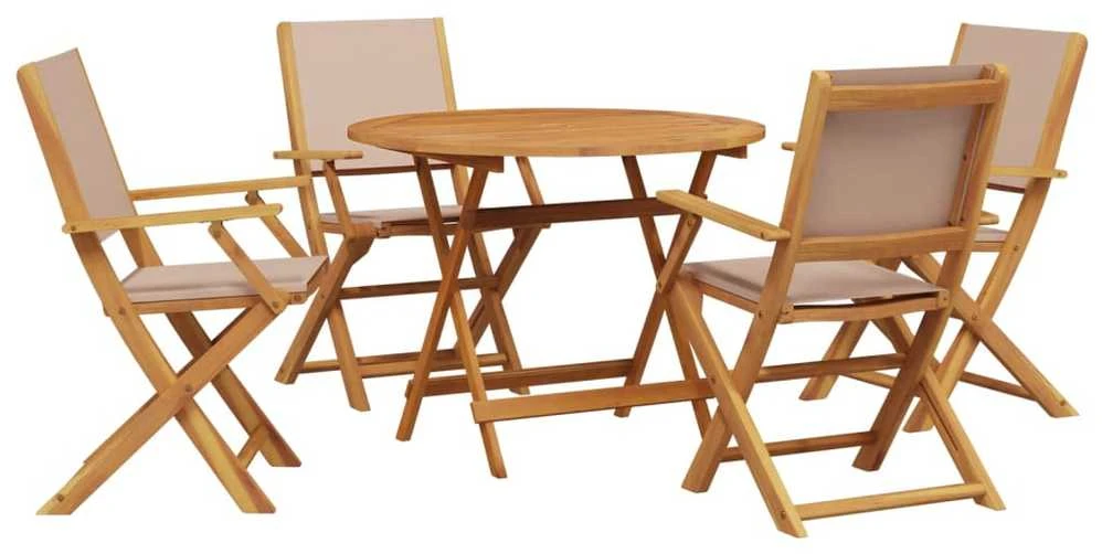 Lauko baldų komplektas Sodo komplektas, 5 dalių, taupe, audinys ir mediena