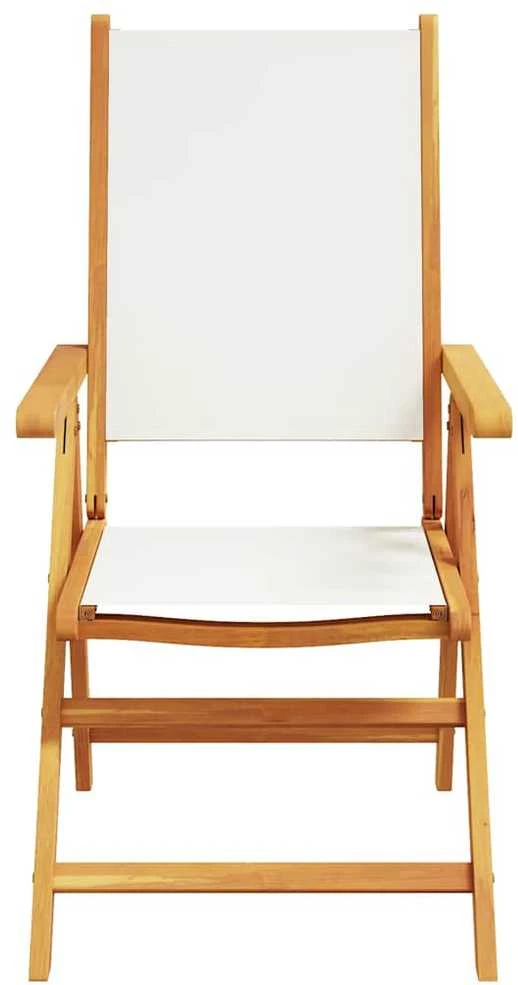 Lauko baldų komplektas Sodo komplektas, 7 dalių, kreminė/balta, audinys ir mediena