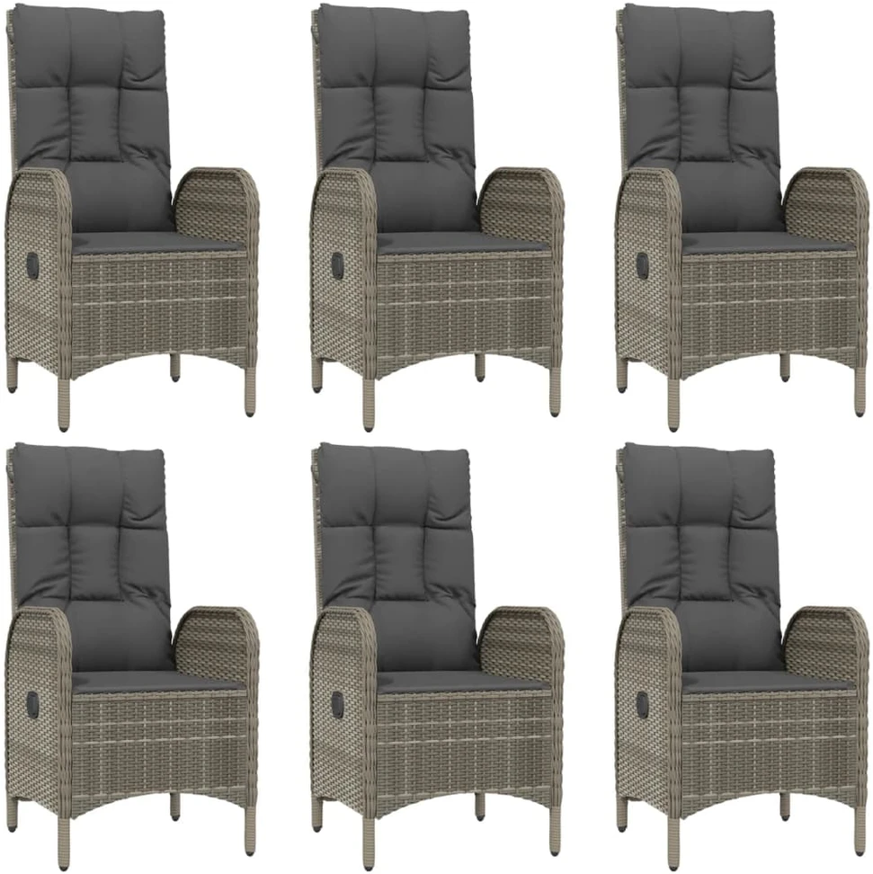 Sodo komplektas, 9 dalių, juodas/pilkas, poliratanas