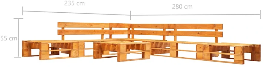 Lauko baldų komplektas Sodo komplektas iš palečių, 6 dalių, medaus ruda, mediena