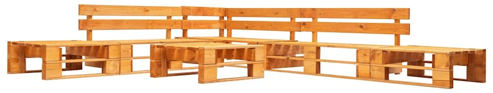 Lauko baldų komplektas Sodo komplektas iš palečių, 6 dalių, medaus ruda, mediena