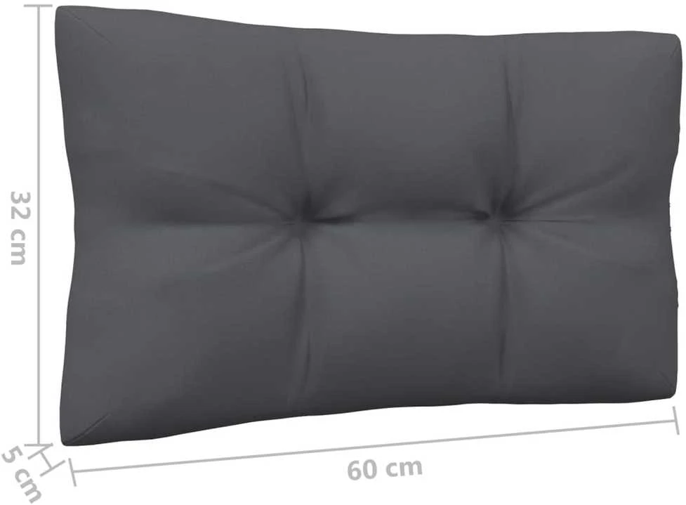 Lauko baldų komplektas Sodo komplektas su antracito pagalvėlėmis, 9 dalių, pušis