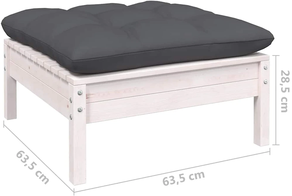 Lauko baldų komplektas Sodo komplektas su antracito pagalvėmis, 5 dalių, pušis