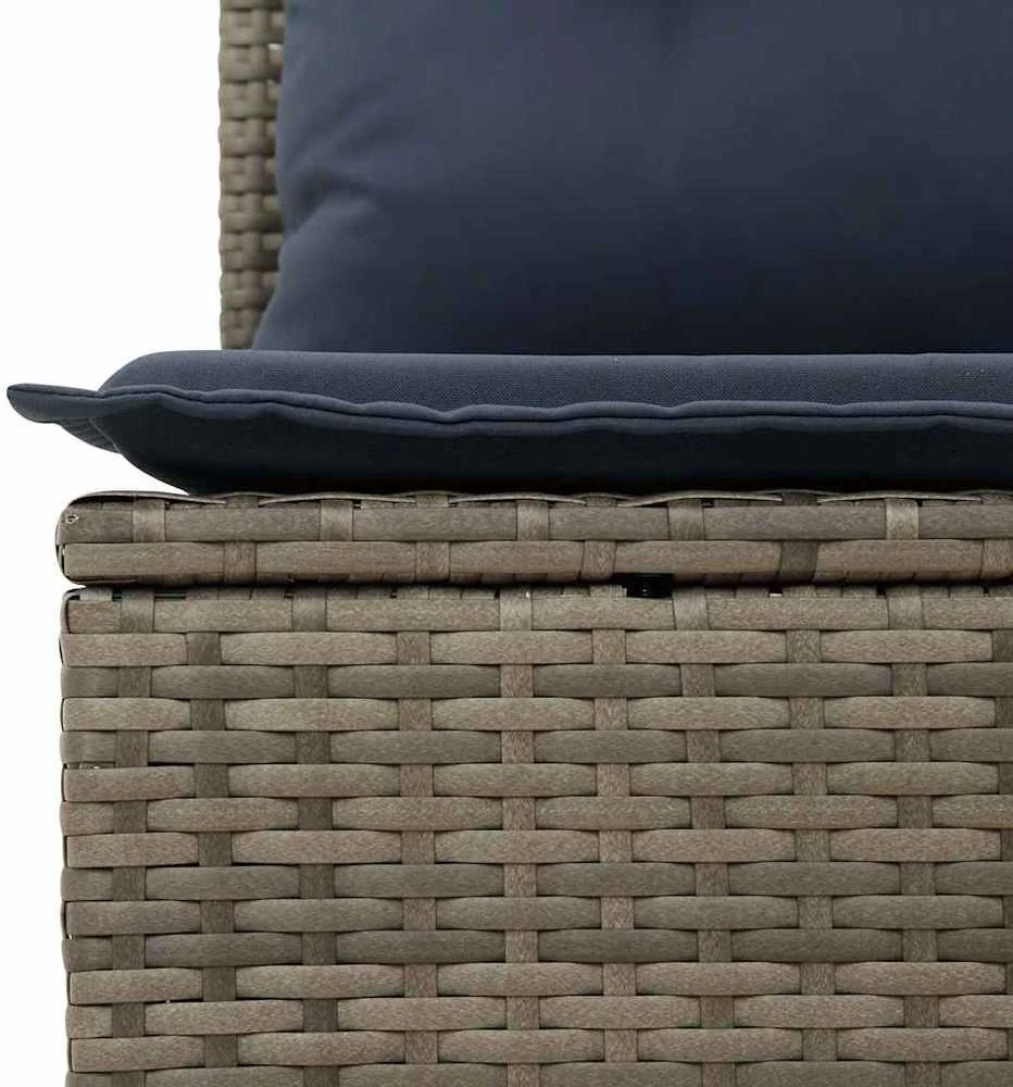Lauko baldų komplektas Sodo komplektas su pagalvėlėmis, 10 dalių, pilkas, poliratanas
