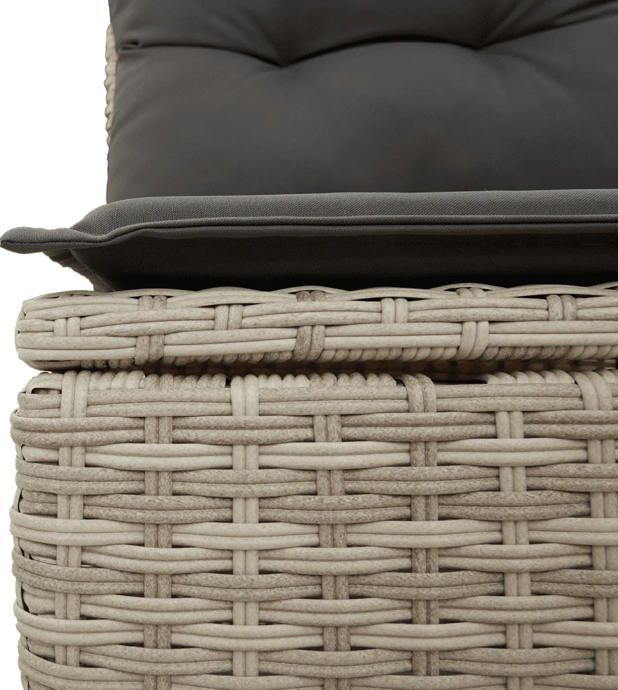 Sofa Sodo komplektas su pagalvėlėmis, 10 dalių, pilkas, poliratanas