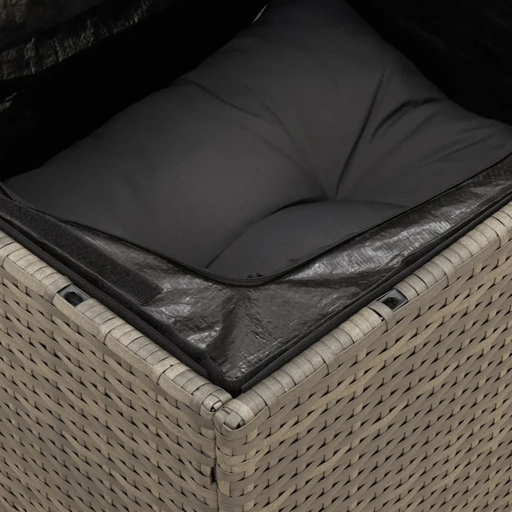 Lauko baldų komplektas Sodo komplektas su pagalvėlėmis, 14 dalių, pilkas, poliratanas