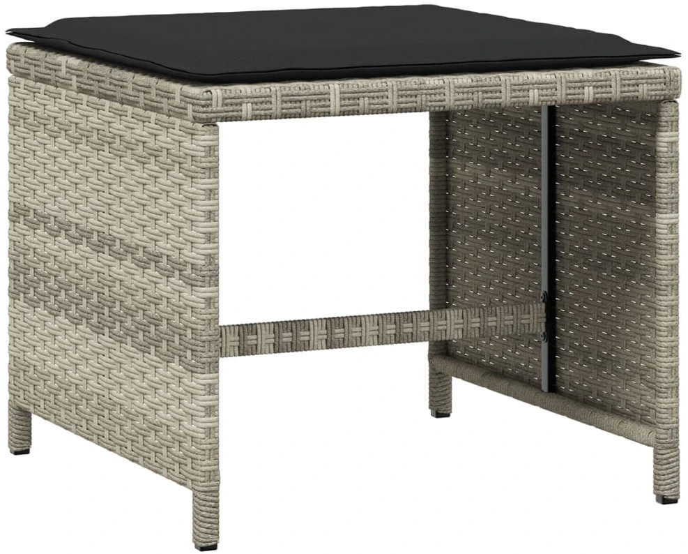 Lauko baldų komplektas Sodo komplektas su pagalvėlėmis, 17 dalių, pilkas, poliratanas