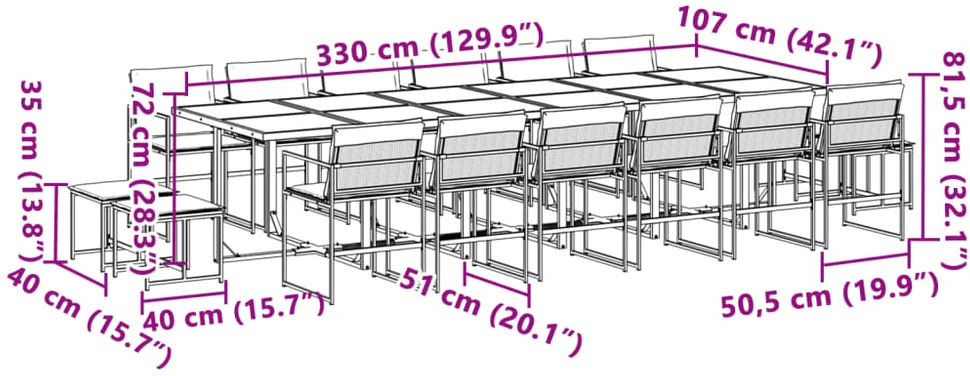 Sodo komplektas su pagalvėlėmis, 17 dalių, baltas, tekstilenas