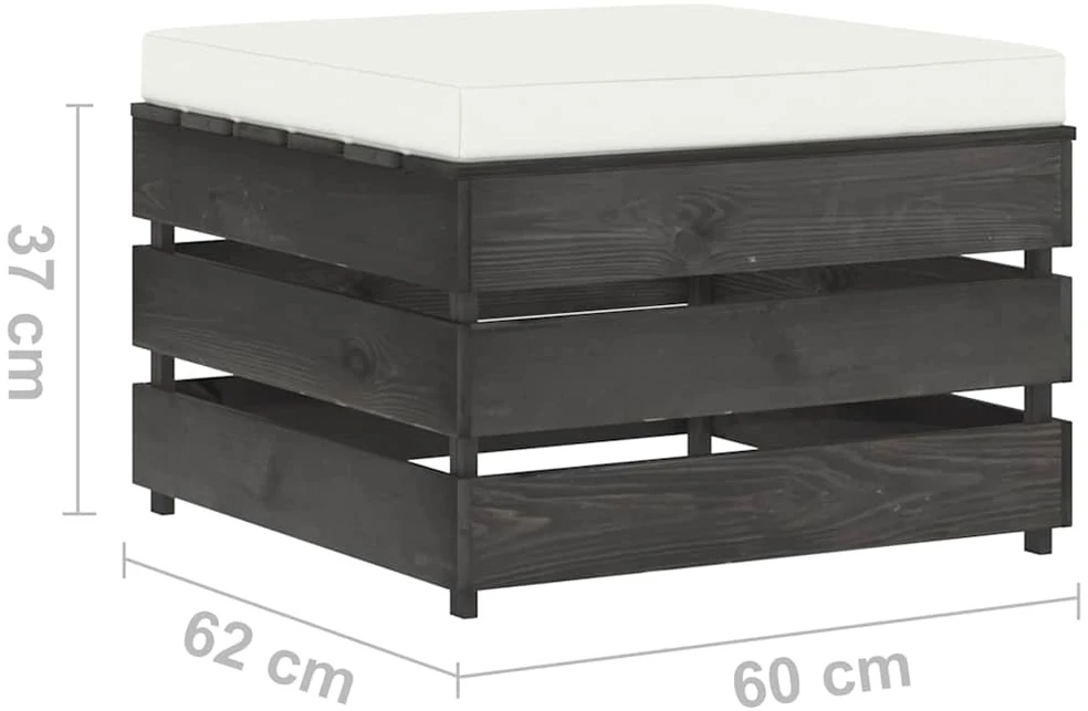 Lauko baldų komplektas Sodo komplektas su pagalvėlėmis, 2 dalių, impregnuota mediena