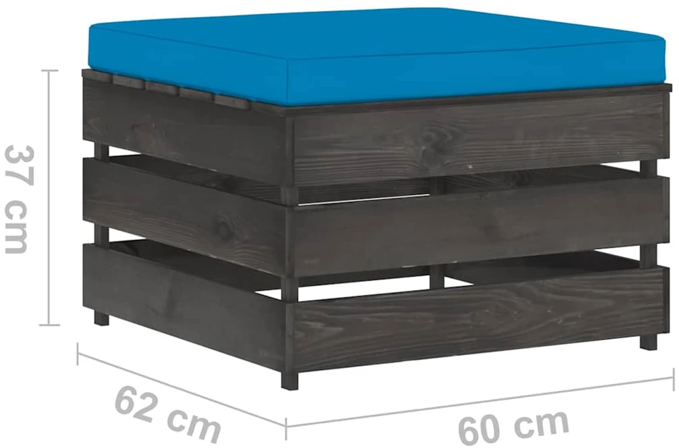 Lauko baldų komplektas Sodo komplektas su pagalvėlėmis, 2 dalių, impregnuota mediena