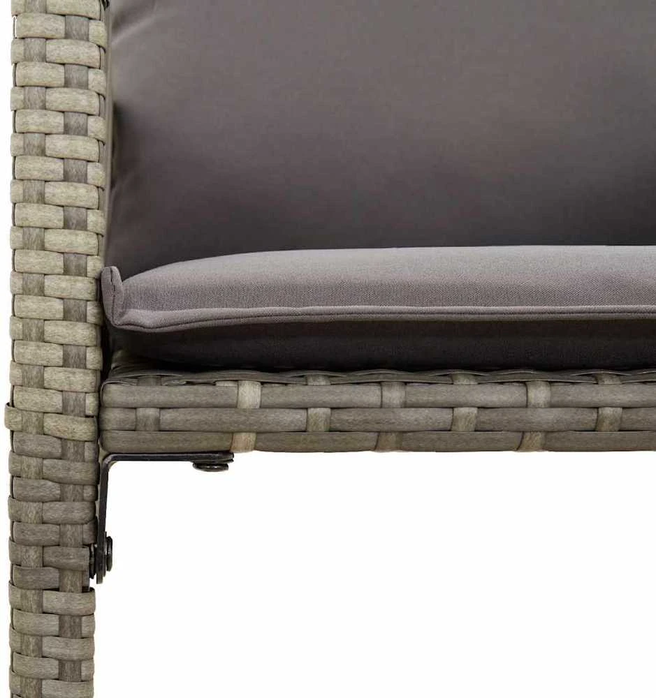 Sofa Sodo komplektas su pagalvėlėmis, 3 dalių, pilkas, poliratanas