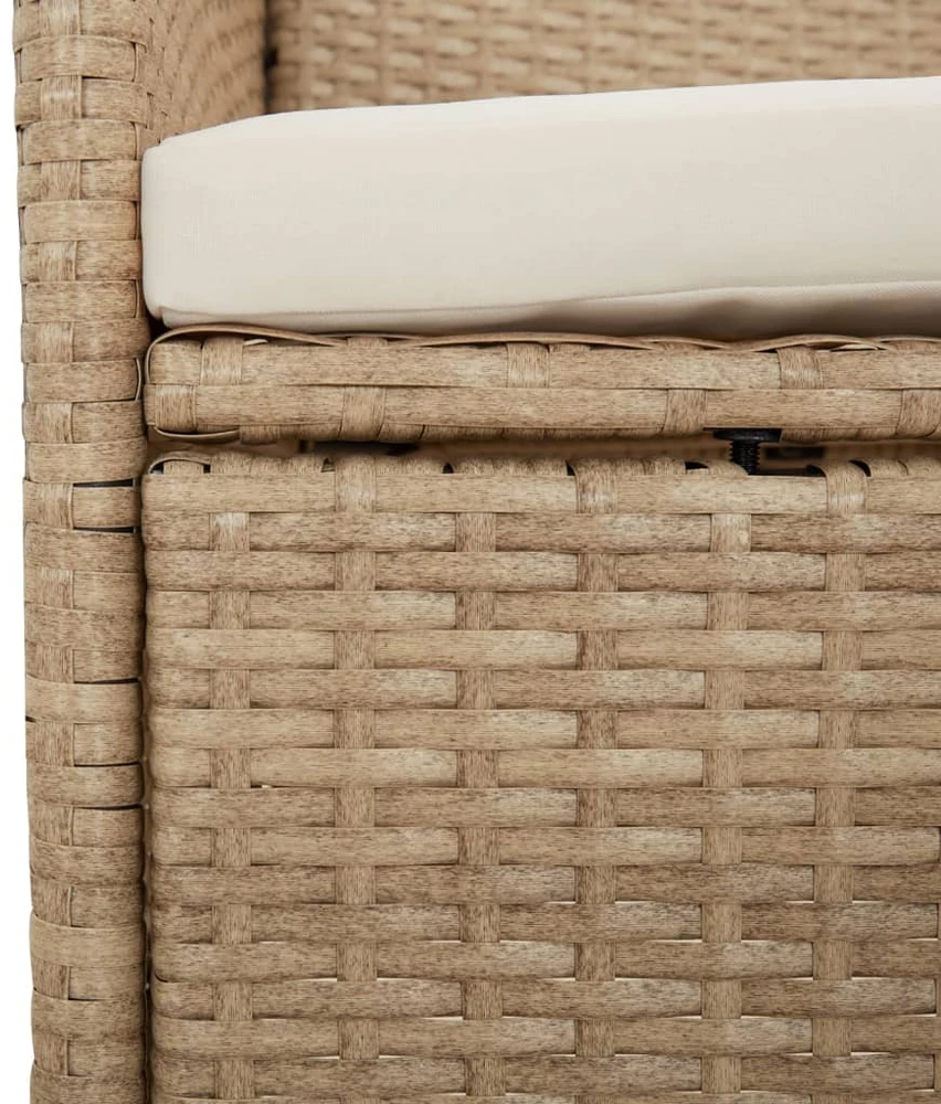 Lauko baldų komplektas Sodo komplektas su pagalvėlėmis, 3 dalių, smėlio, poliratanas