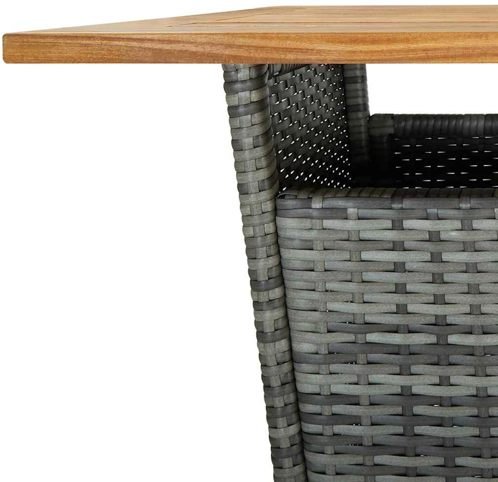 Lauko baldų komplektas Sodo komplektas su pagalvėlėmis, 3 dalių, pilkas, poliratanas