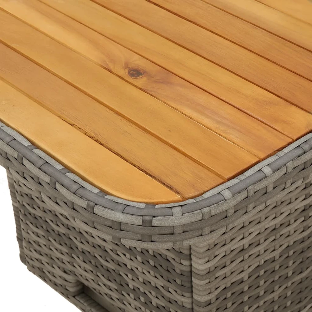 Lauko baldų komplektas Sodo komplektas su pagalvėlėmis, 4 dalių, pilkas, poliratanas