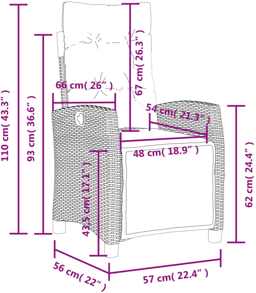 Lauko baldų komplektas Sodo komplektas su pagalvėlėmis, 4 dalių, juodas, poliratanas