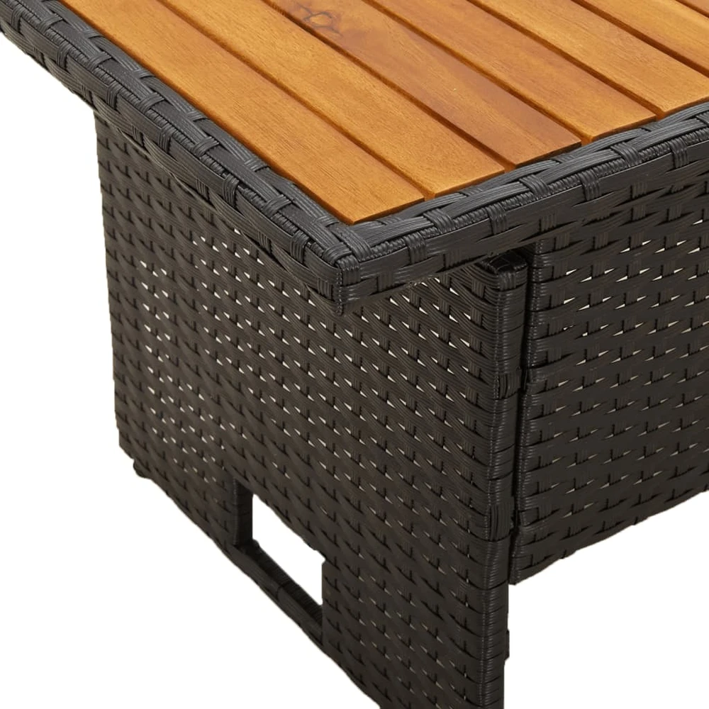 Sodo komplektas su pagalvėlėmis, 4 dalių, juodas, poliratanas