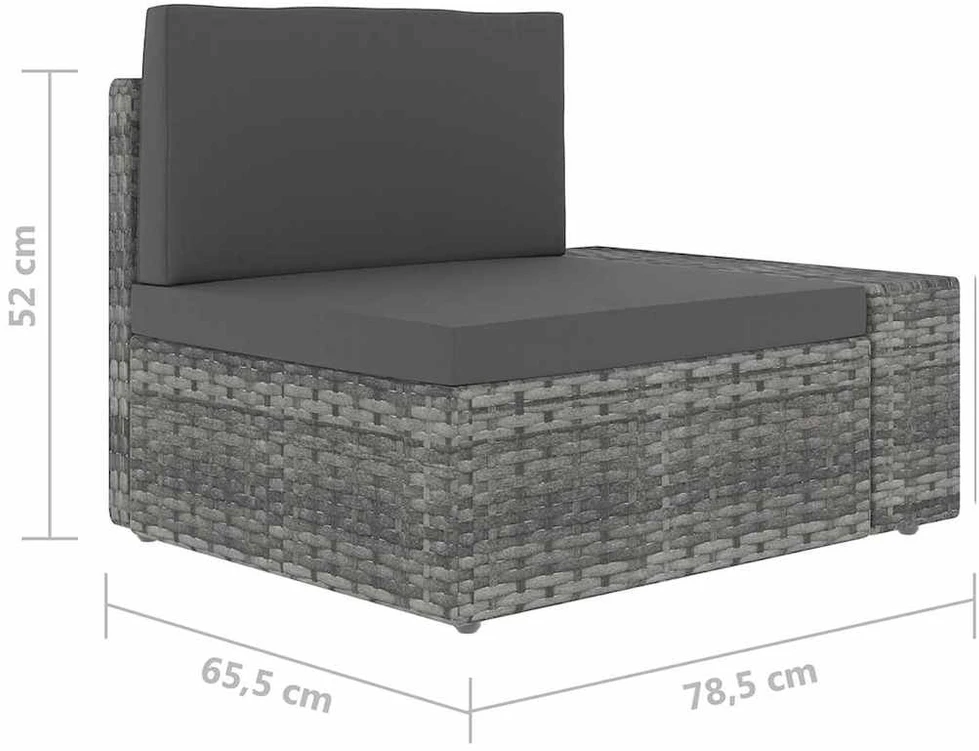 Sodo komplektas su pagalvėlėmis, 5 dalių, pilkas, poliratanas