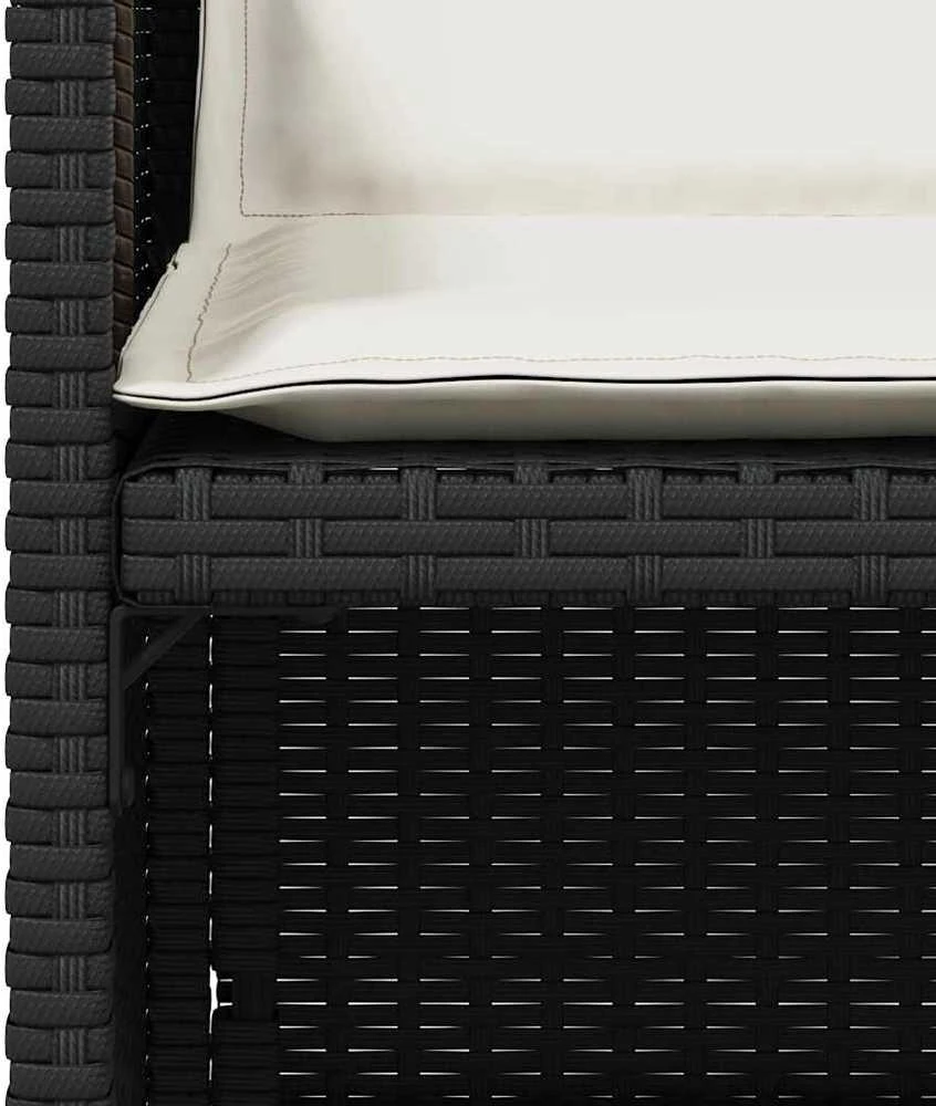 Lauko baldų komplektas Sodo komplektas su pagalvėlėmis, 5 dalių, juodas, poliratanas